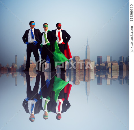 Superhero Businessmen Infront of New York City Superhero Businessmen Infront of New York City 11896630