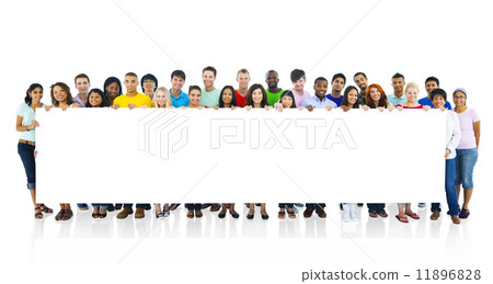 Large Group of People Holding Board 11896828