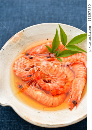 Boiled prawn shrimp (sauce) from Hamana Lake (simmered). Boiled car shrimp with "Soy sauce + sugar + mirin + cooking liquor + water". 11897880