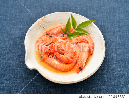 Boiled prawn shrimp (sauce) from Hamana Lake (simmered). Boiled car shrimp with "Soy sauce + sugar + mirin + cooking liquor + water". 11897881