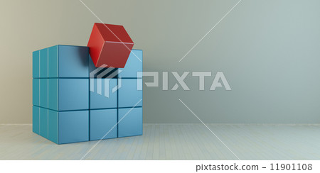 red cube stand out rest of the cube 11901108