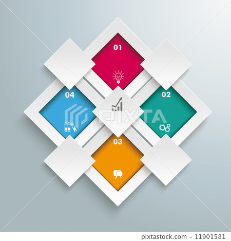 Rectangles Template 4 Options Centre 4... - Stock Illustration ...