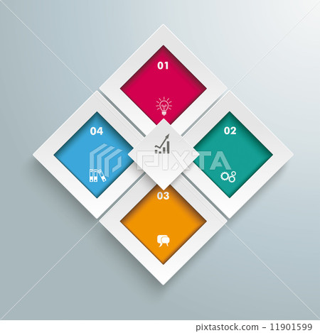 Rectangles Template 4 Options Infographic... - Stock Illustration ...