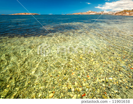 Paradise beach in Ibiza island with blue sky 11901638