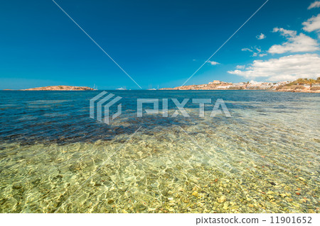 Paradise beach in Ibiza island with blue sky 11901652