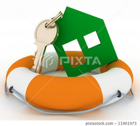 3d model ecological house symbol with key in Life Buoy 3d model ecological house symbol with key in Life Buoy 11901973