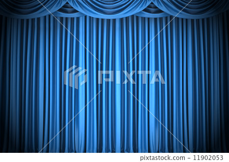 Blue closed the curtain, lit by a spotlight 11902053