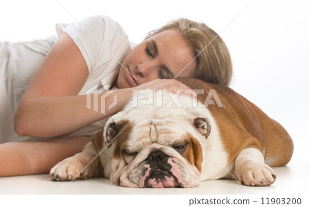 woman and her dog woman and her dog 11903200