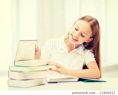 student girl studying at school 11904812
