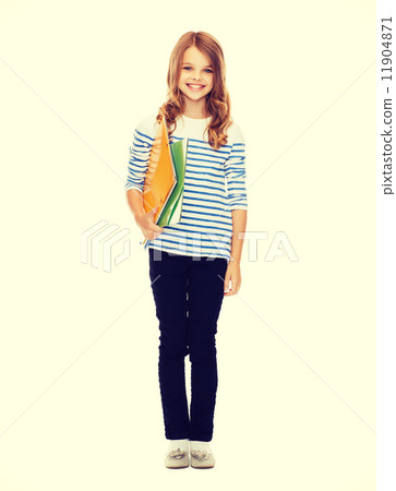 child holding colorful folders 11904871