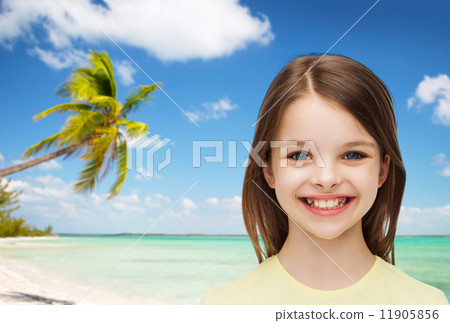 smiling little girl over white background 11905856