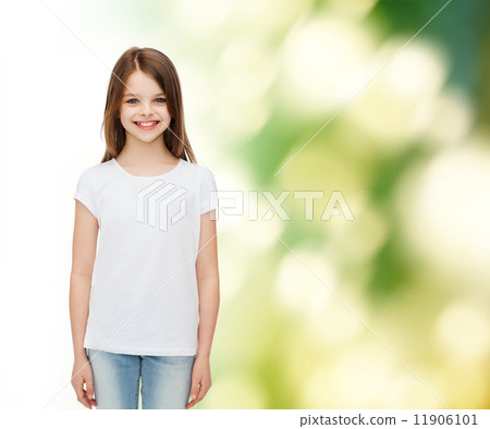 smiling little girl in white blank t-shirt smiling little girl in white blank t-shirt 11906101