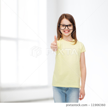 smiling cute little girl in black eyeglasses smiling cute little girl in black eyeglasses 11906360