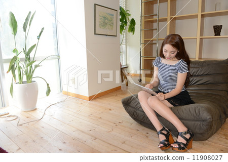 Tablet and female Tablet and female 11908027