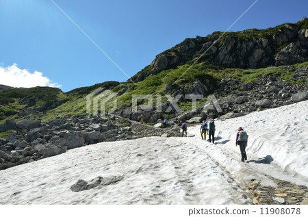 甚至在夏末去雪嶺的登山者 11908078