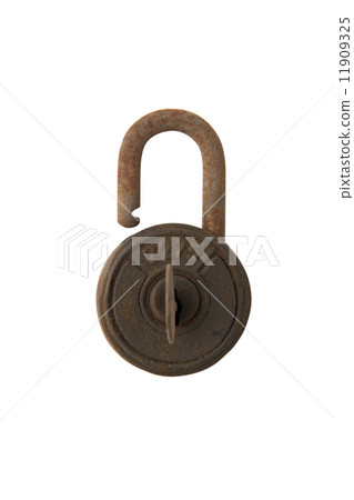 old padlock on a white background old padlock on a white background 11909325