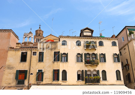 Picturesque Italian house on a background of Church Santa Maria Picturesque Italian house on a background of Church Santa Maria 11909456