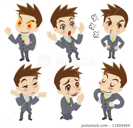 Two headed businessman of positive emotion 11909469