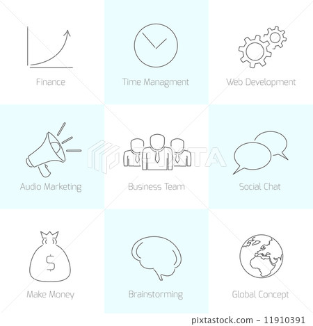 Set of line business icons Set of line business icons 11910391
