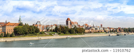Panoramic view of old town in Torun, Poland. 11910762