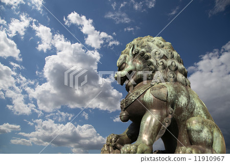 Bronze Guardian Lion Statue in the Forbidden City, Beijing, China Bronze Guardian Lion Statue in the Forbidden City, Beijing, China 11910967