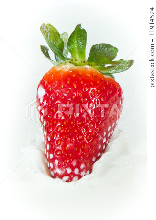 strawberry splashing into milk strawberry splashing into milk 11914524