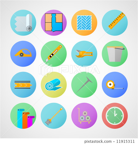 Circle vector icons for linoleum flooring service Circle vector icons for linoleum flooring service 11915311