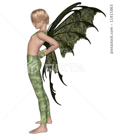 Fairy Boy in Green, Stretching 11915863