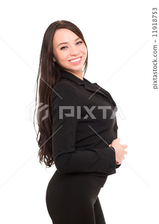 Portrait of cheerful young brunette 11918753