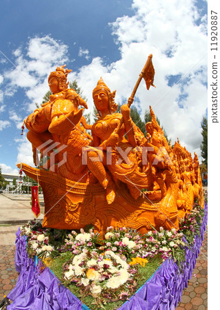 Candle Festival Thai art  Candle wax in UbonRatchathani, Thailan 11920887