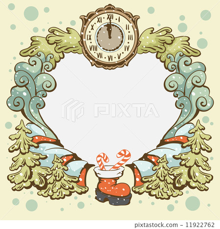 Christmas wreath retro card template 11922762