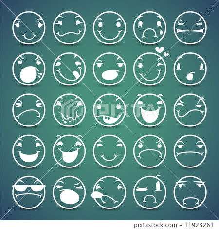 Cartoon Facial Espressions Icons Set 11923261