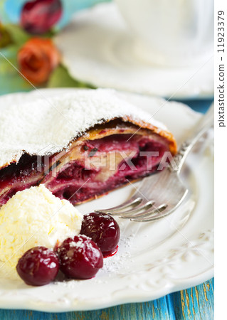 Piece of cherry strudel. Piece of cherry strudel. 11923379