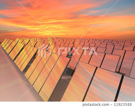 Many solar panels to receive energy with sun Many solar panels to receive energy with sun 11923588
