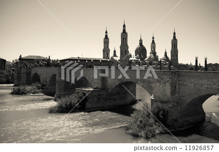 View of Zaragoza. Imitation of vintage image View of Zaragoza. Imitation of vintage image 11926857