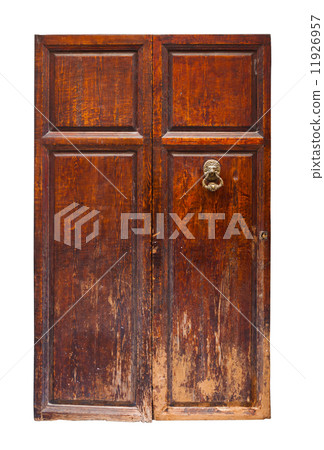 Vintage wooden door. Isolated Vintage wooden door. Isolated 11926957