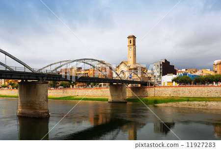 Day view of Pont de l'Estat over Ebre river in Tortosa Day view of Pont de l'Estat over Ebre river in Tortosa 11927283