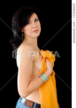 girl over black background girl over black background 11928028