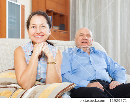 cheerful mature woman against elderly man 11929871