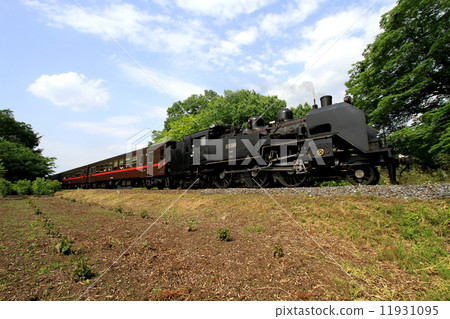 Mooka Railway "Steam Locomotive Mooka running against the blue sky" Mooka Railway "Steam Locomotive Mooka running against the blue sky" 11931095
