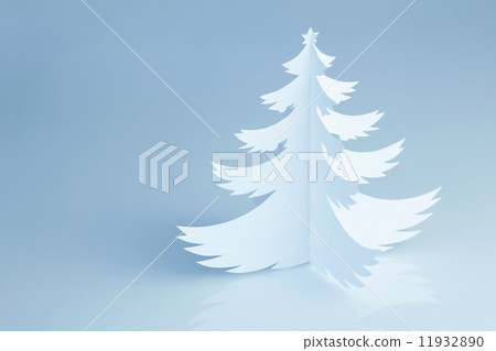 Beautiful white handmade Christmas tree - horizontal Beautiful white handmade Christmas tree - horizontal 11932890