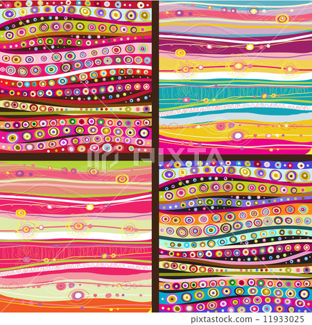 Set of four colourful line background. Set of four colourful line background. 11933025