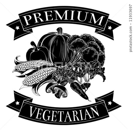 Premium vegetarian food label Premium vegetarian food label 11933697