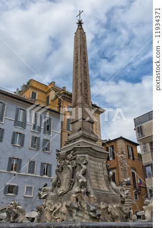 Rome pantheon place with obelisk Rome pantheon place with obelisk 11934371