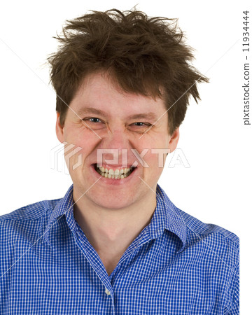 Dishevelled madman isolated on white background Dishevelled madman isolated on white background 11934444