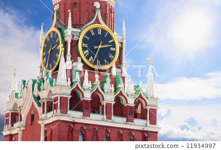 Famous Spasskaya tower with kremlin chimes close up 11934997