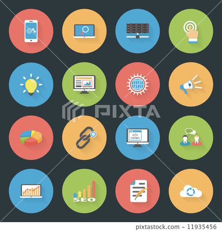 SEO flat icons set SEO flat icons set 11935456
