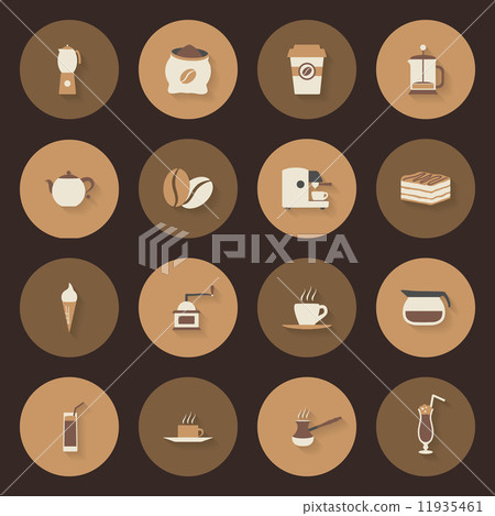 Coffe flat icons set 11935461