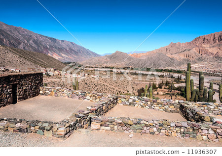 Colorful valley of Quebrada de Humahuaca, central Andes Altiplan 11936307