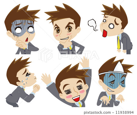 Overhead action two head businessman 11938994